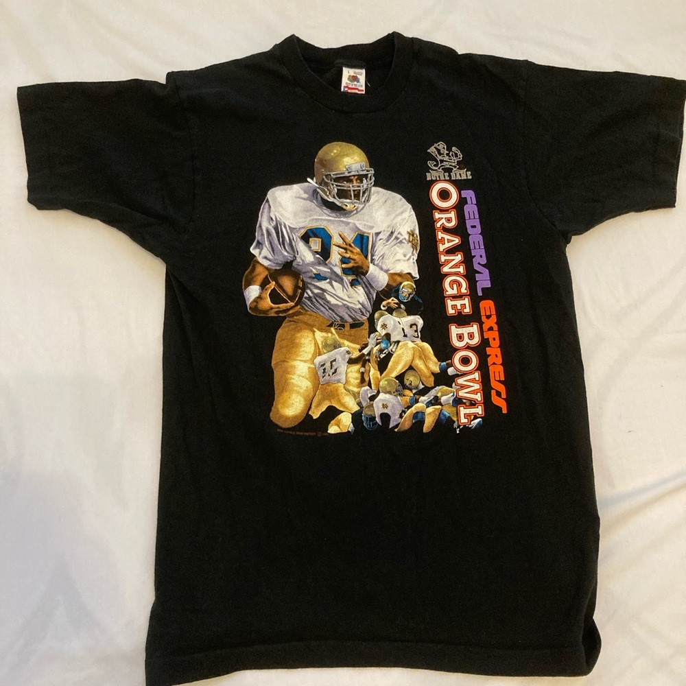 Vintage Notre Dame orange bowl football shirt